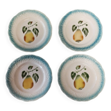 Dessert plates set of four Clairefontaine pear barbotine