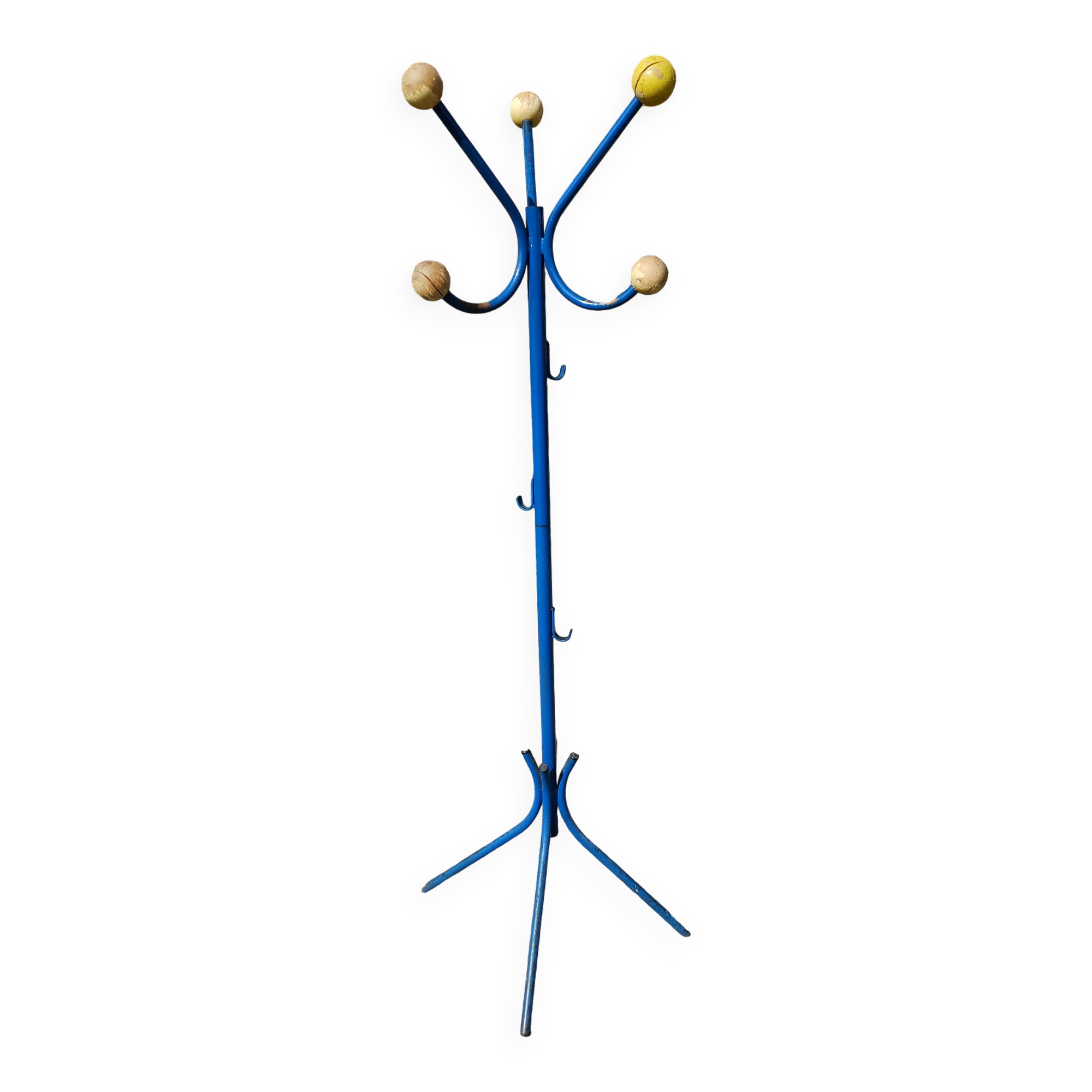 Vintage Coat Rack, Metal and Wooden Balls.