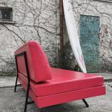 Red leatherette sofa, 1970s