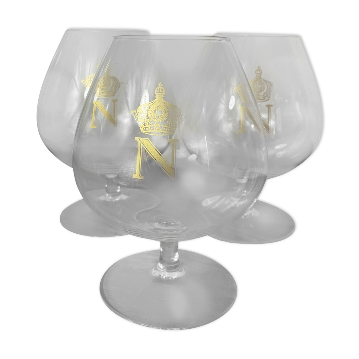 Set of 3 Napoleon crystal glasses