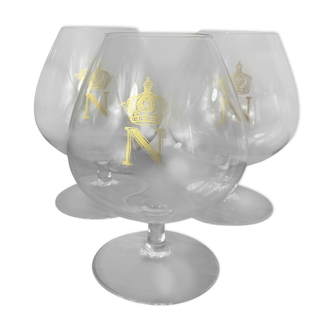 Set of 3 Napoleon crystal glasses