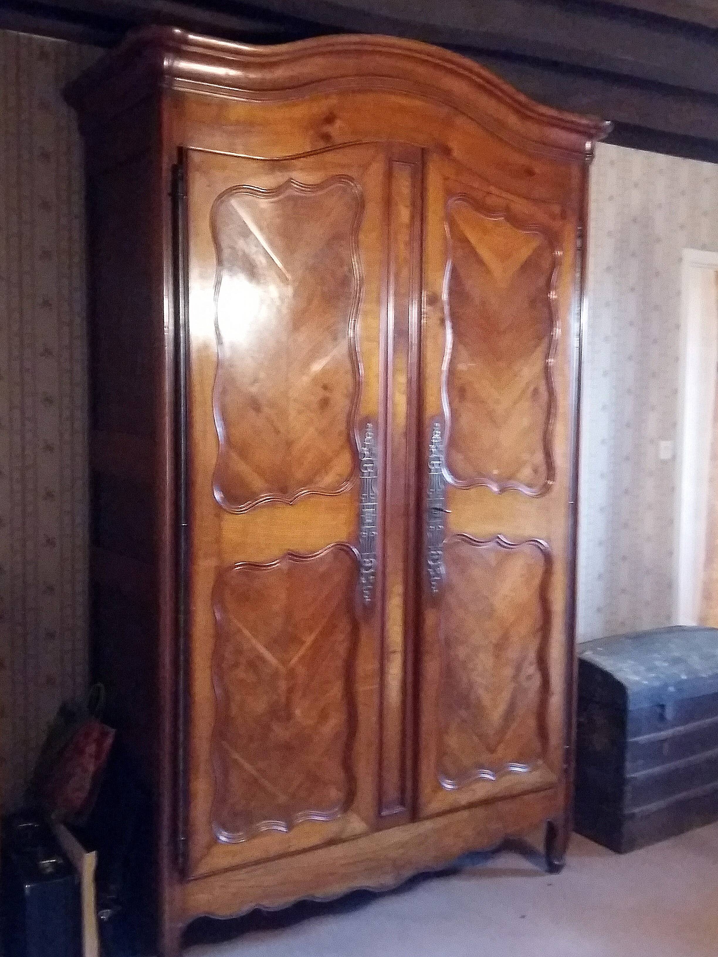 Beautiful louis xv armoire in cherry wood