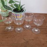 Set of 4 small stemmed glasses