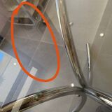 Chromed metal and smoked glass table