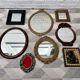 Vintage Wall Mirror Black Wooden Frame 33x36cm