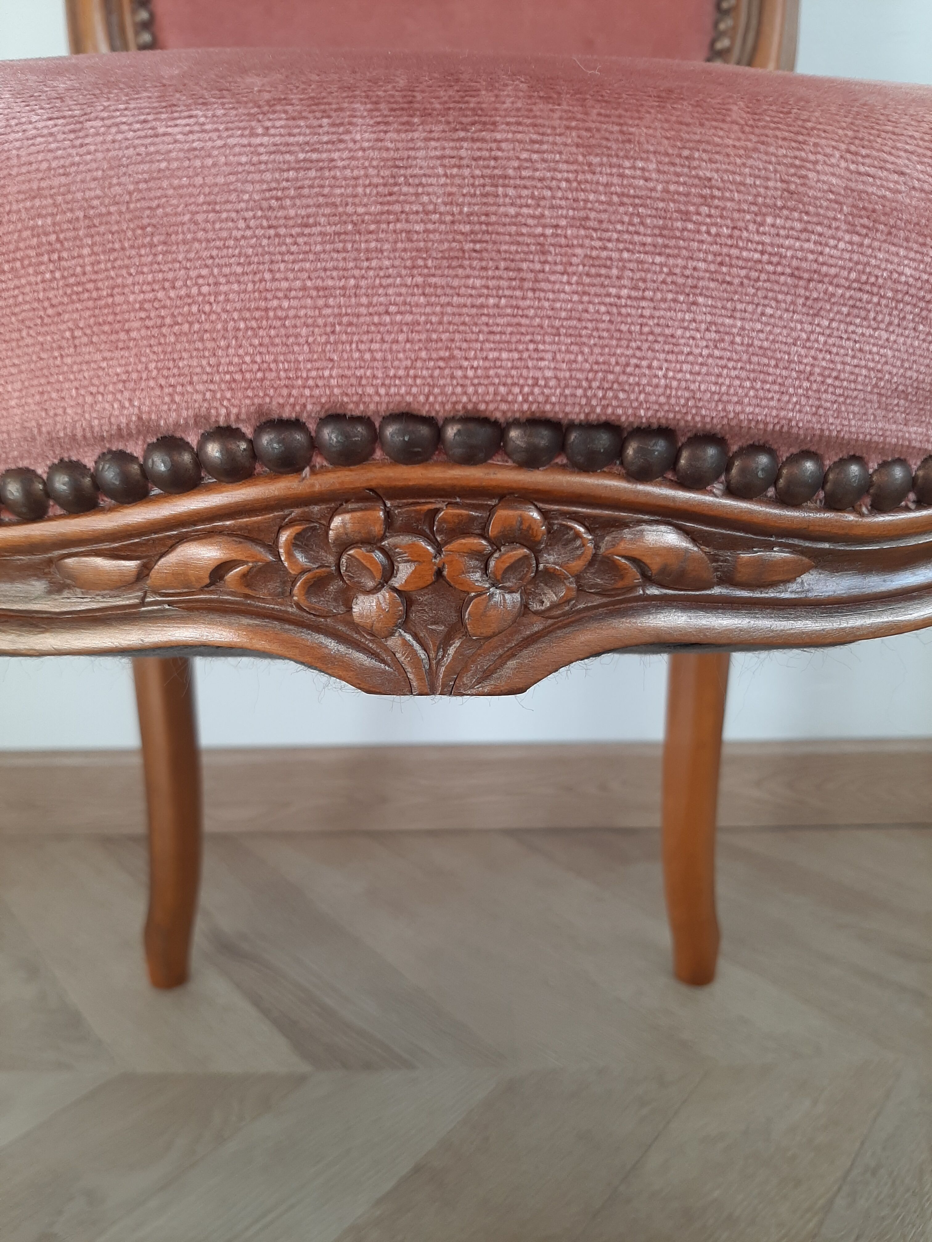 Chaise Louis XV rose