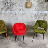 Vintage moumoute chair set