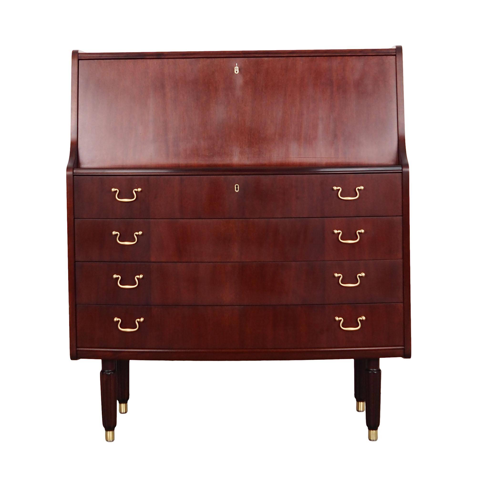 Mahogany secretary, Danish design, 1970s, manufacturer: PMJ Viby J