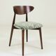 Modern set of 6 dining chairs, jacquard upholstery with patterns.