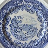 Assiette murale en céramique bleue signée Royal Swan, Angleterre, 1950