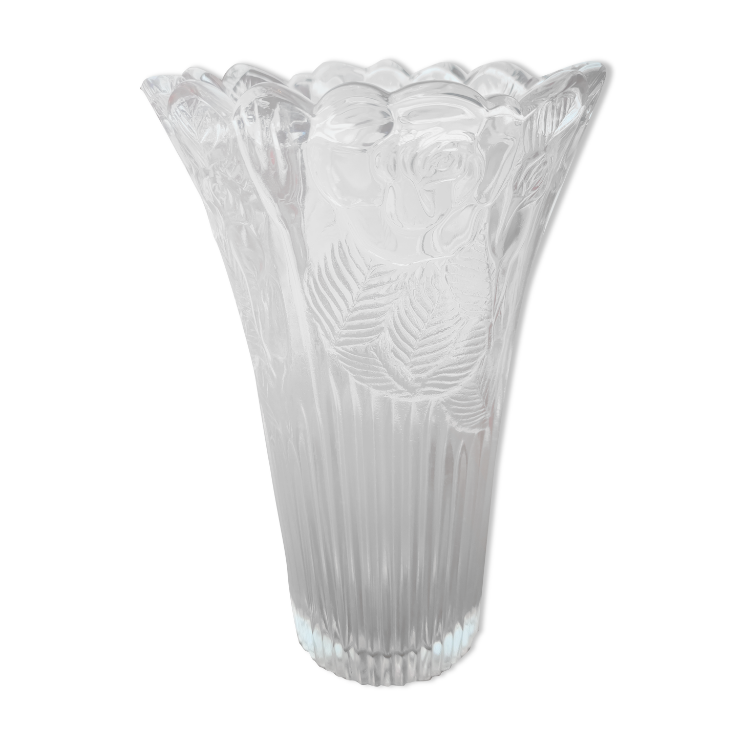 Transparent thick glass vase