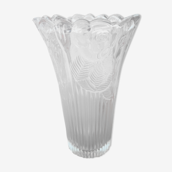 Transparent thick glass vase