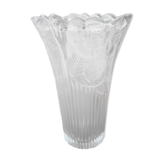 Transparent thick glass vase
