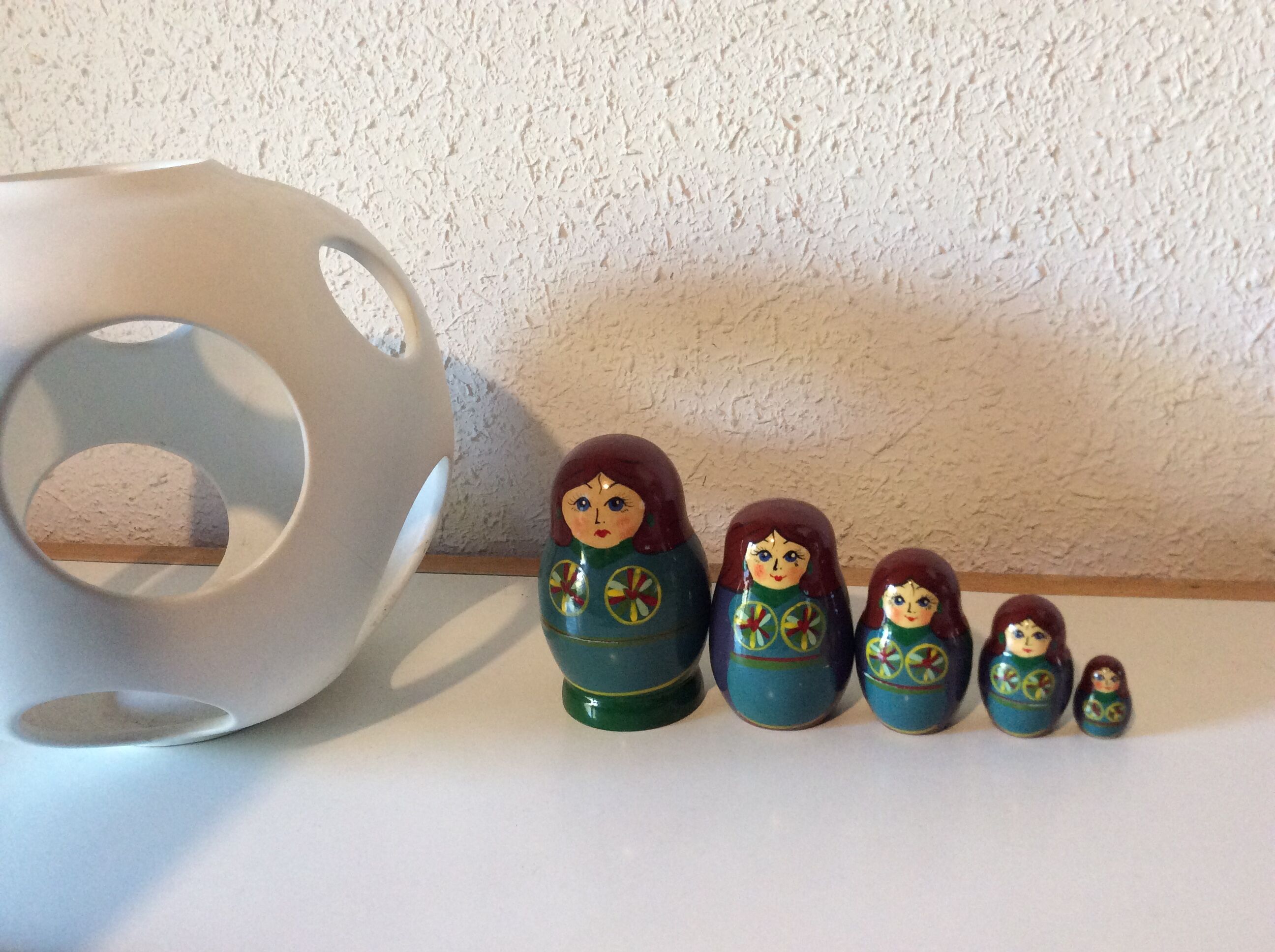 Vintage blue vintage vintage Russian Matriochkas dolls