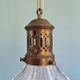 Large Holophane pendant light in clear ribbed glass, 1920-30.
