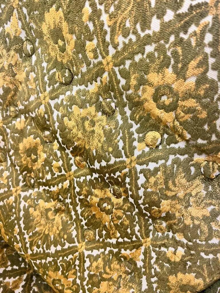 Vintage mustard yellow armchair / single-seater with fringes