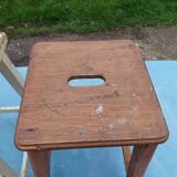 2 wooden workshop stools