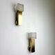 Pair of Gaetano Sciolari cubic Murano glass wall lights, Italy, circa 1970s