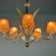 Venetian chandelier in colorless and gilded Murano glass circa 1950