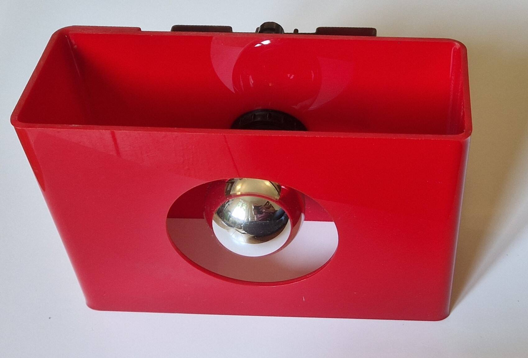 Vintage red disco wall light 1970 Jocelyne Trocmé