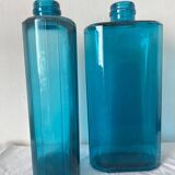 Turquoise glass bottles 36 cm, Fougère glassworks