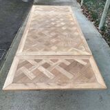 Art Deco extendable monastery table renovated in raw oak 250cm