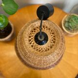 Vintage rattan wicker pendant lamp