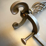 Chenets modernist bronze and cast iron