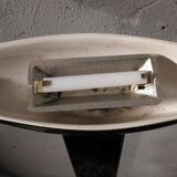 Vintage floor lamp design 1980 in lacquered metal ceramic and brass