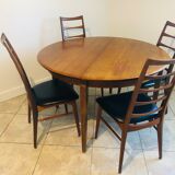Scandinavian dining table, expandable in teak circa 60