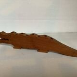 Scandinavian zoomorphic wooden crocodile candle holder