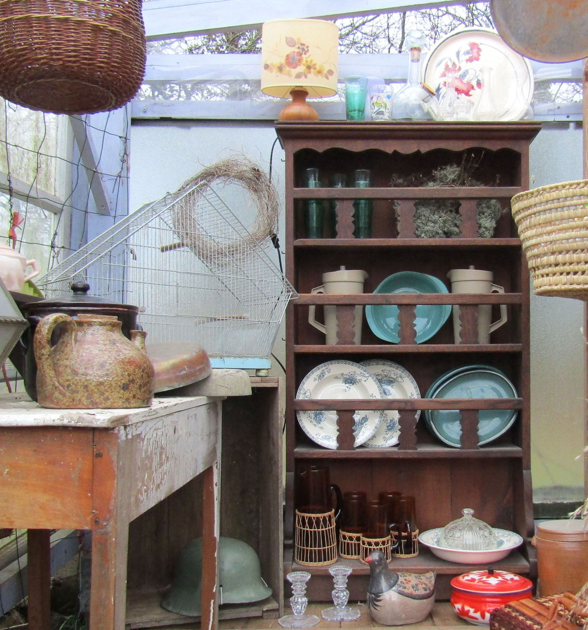 Old apothecary shelf