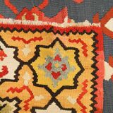 Balkan Kilim Runner Rug, Handmade Flatweave Carpet for Entryway 210 × 95 cm