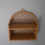 Rattan wall shelf