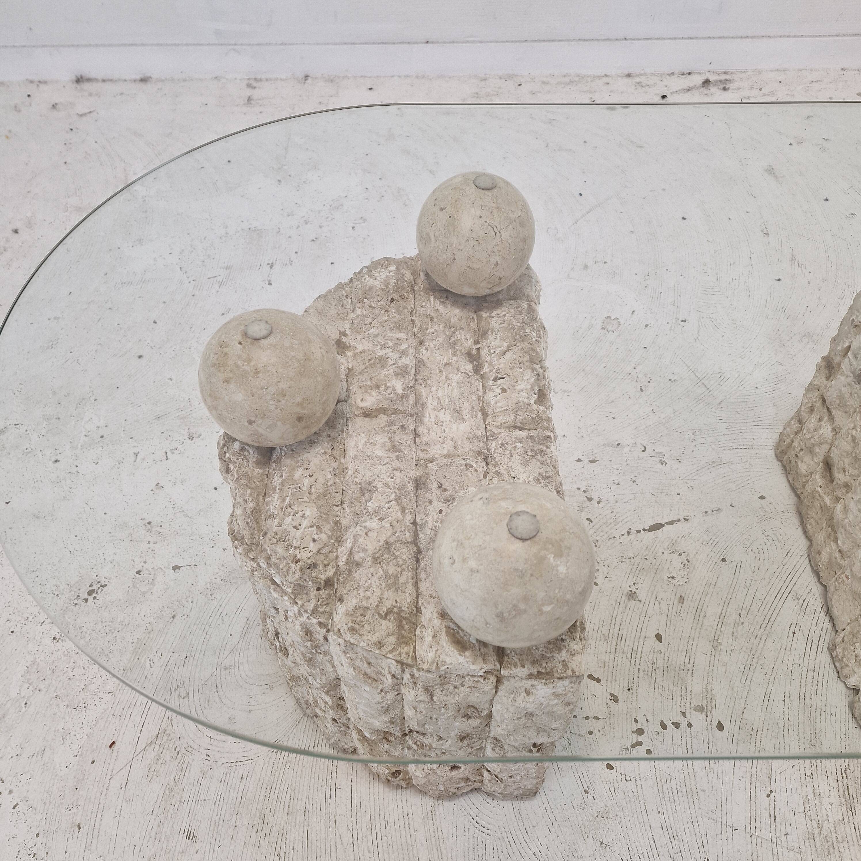 Magnussen Ponte Mactan Stone Coffee or Fossil Stone Table, 1980s