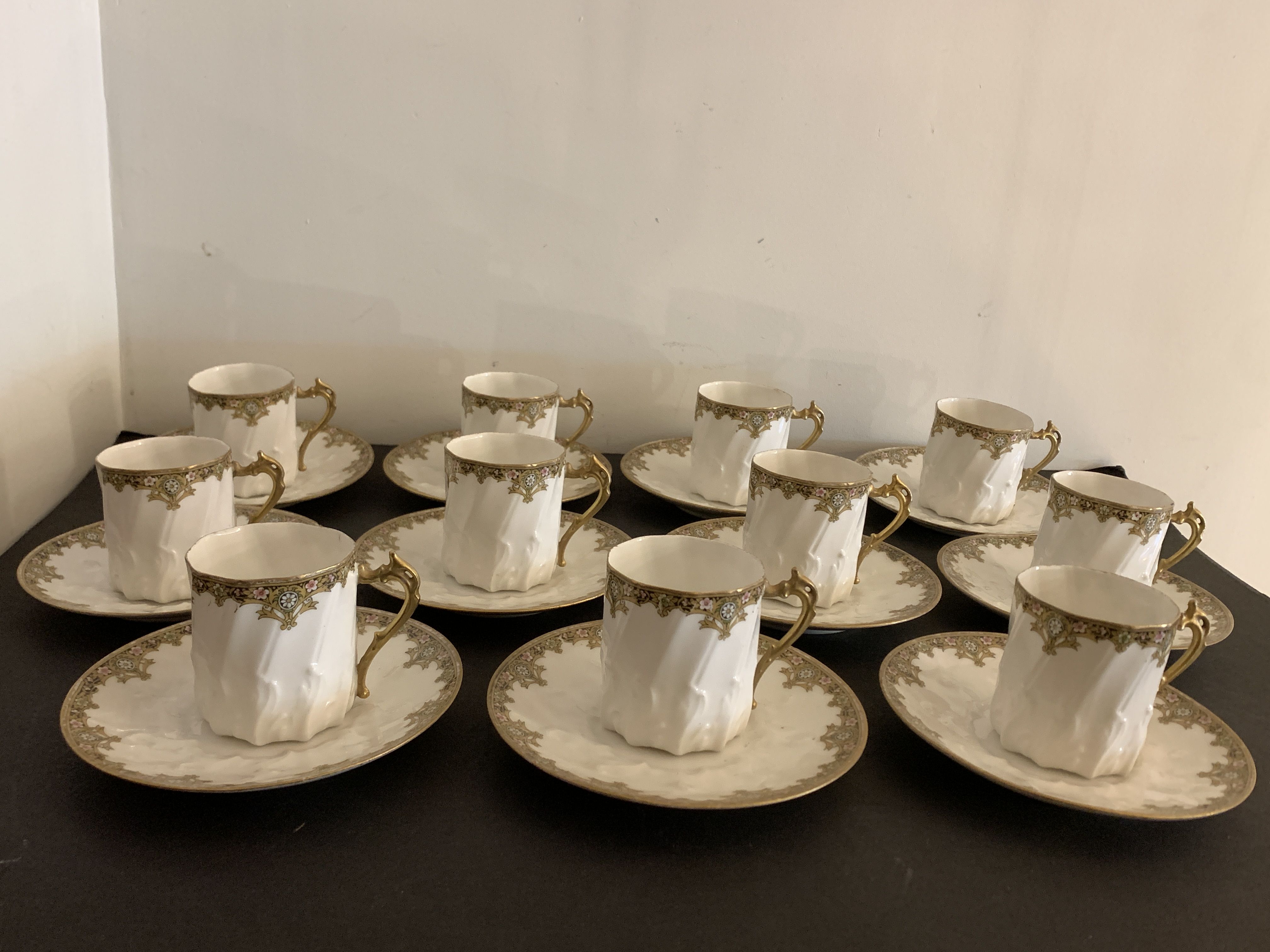 Limoges porcelain coffee service - Chabrol and Poirier - Bac and Périgault - Early twentieth century