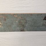 Antique teak coat rack with 3 wrought iron hooks