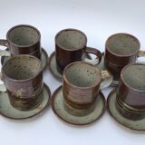 6 cups speckled sandstone espresso with undercups