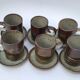 6 cups speckled sandstone espresso with undercups