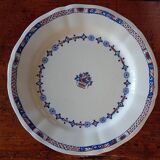 Ancienne assiette montée, compotier en faïence terre de fer E. Bourgeois grand dépôt « Rouen XVIII »