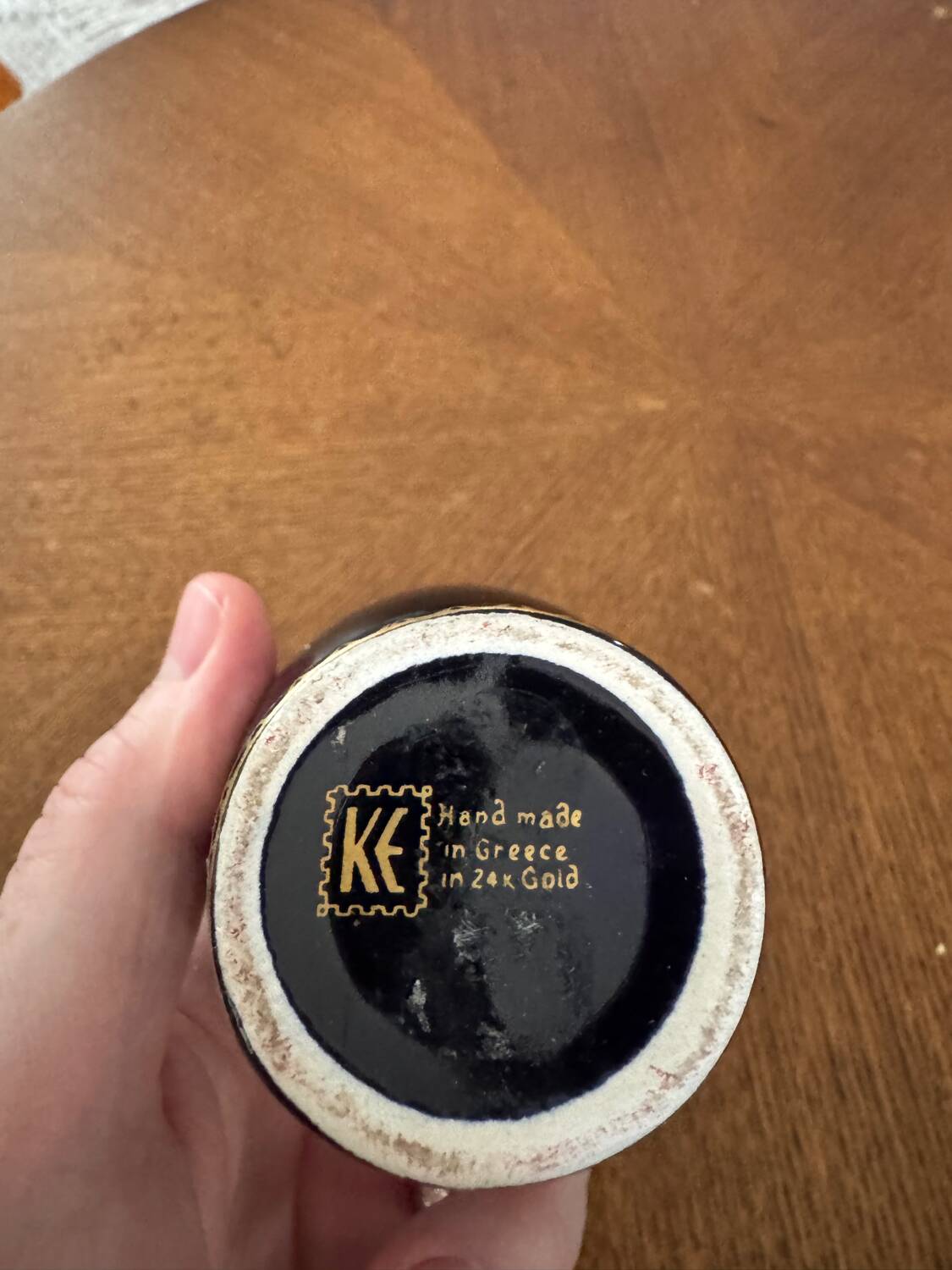 Greek amphora vase, 24k gold