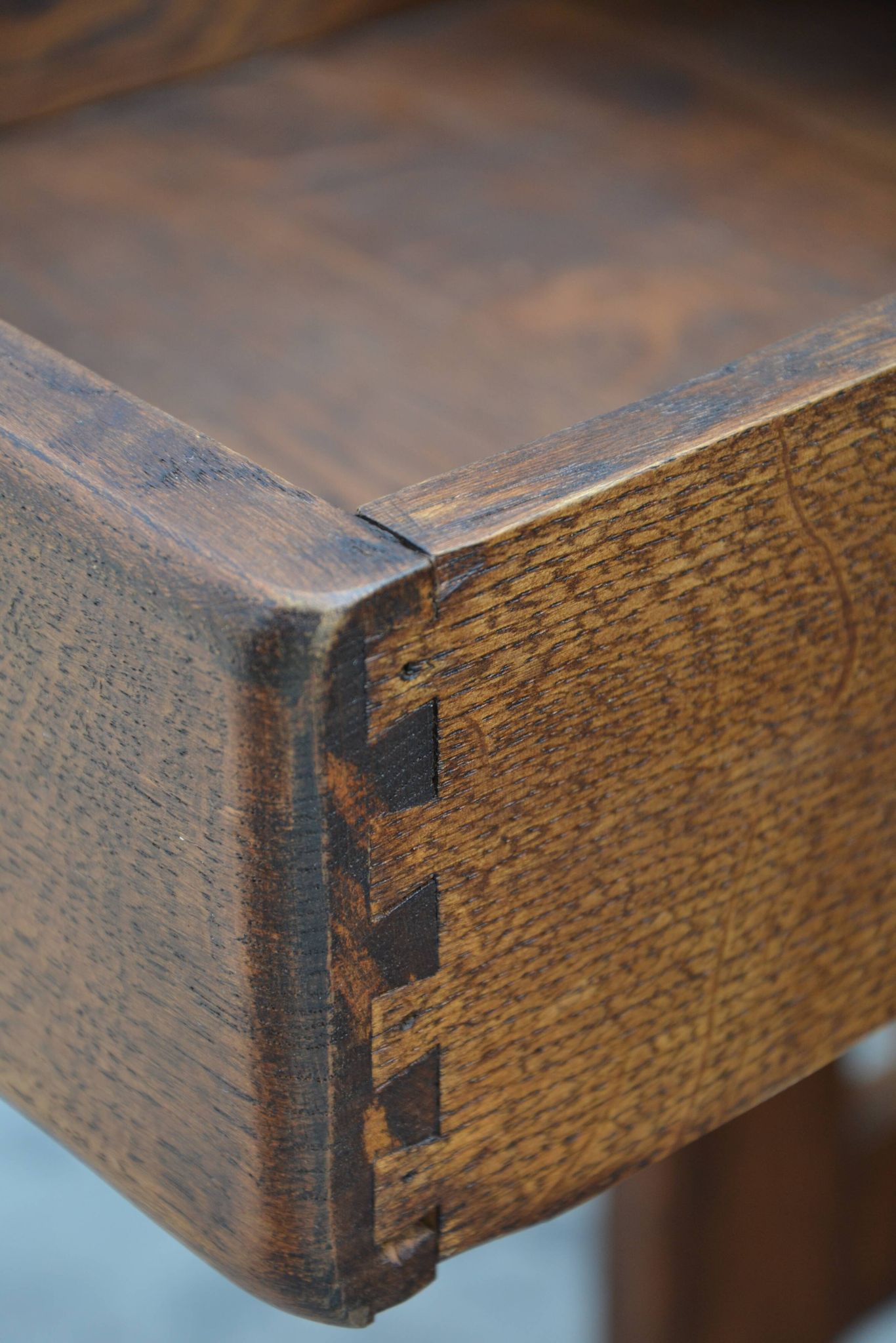 "Brutalist" farmhouse desk/table in solid oak