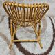 Rocking-chair rattan bamboo 60s