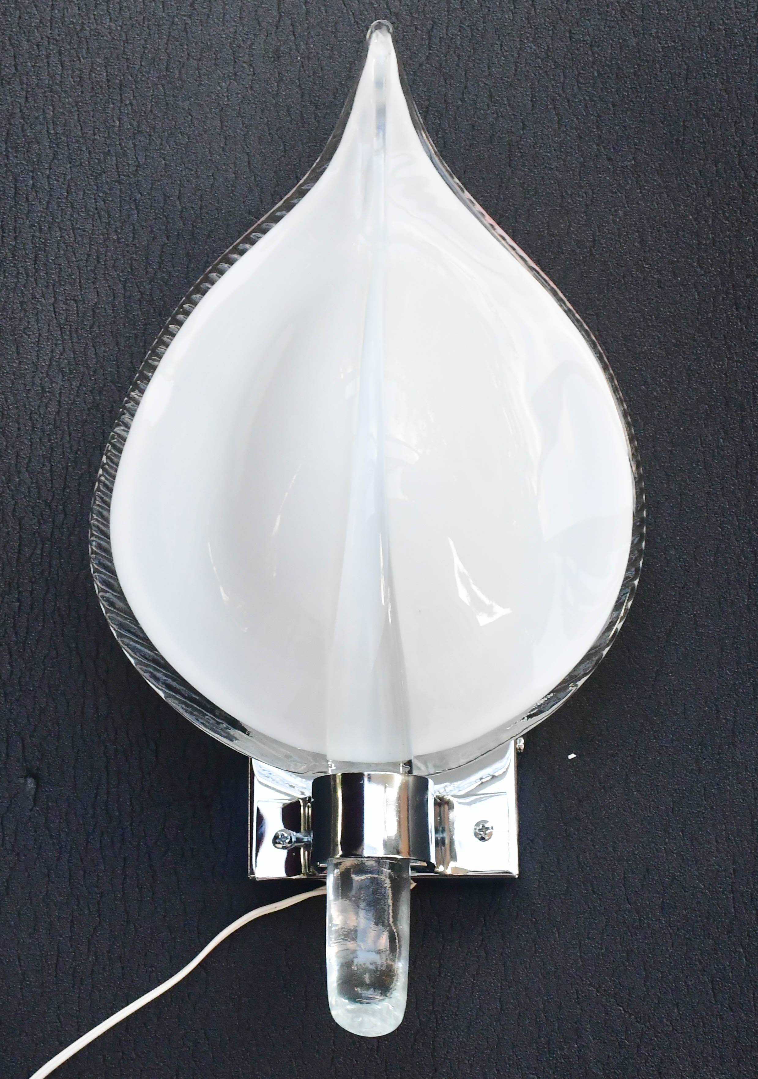 Set of 2 Murano wall lights by Franco Luce, 1970s