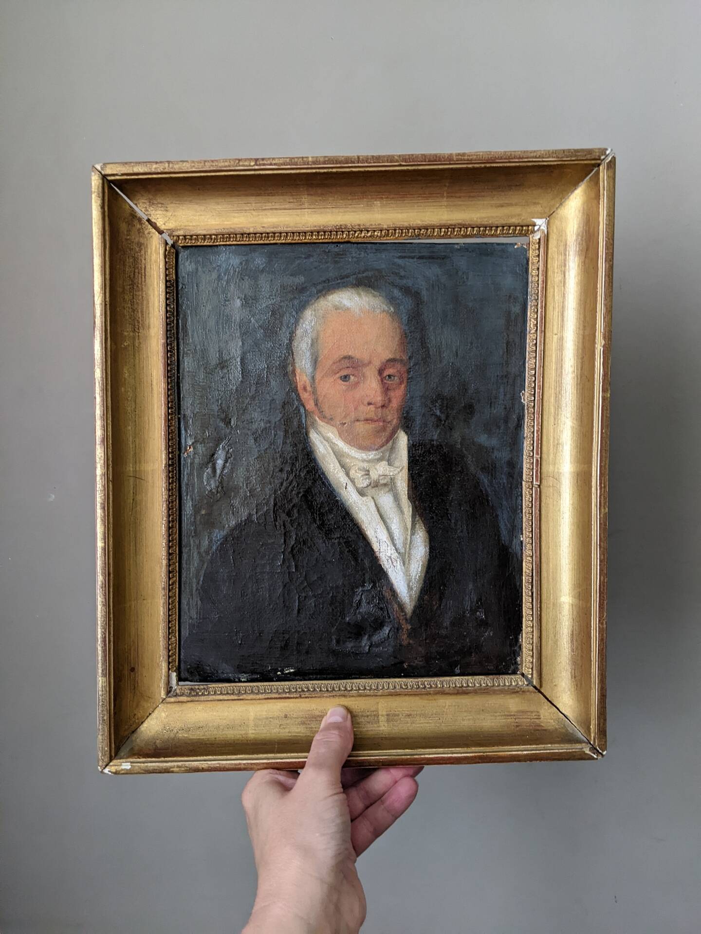 Old portrait oil on canvas country decoration