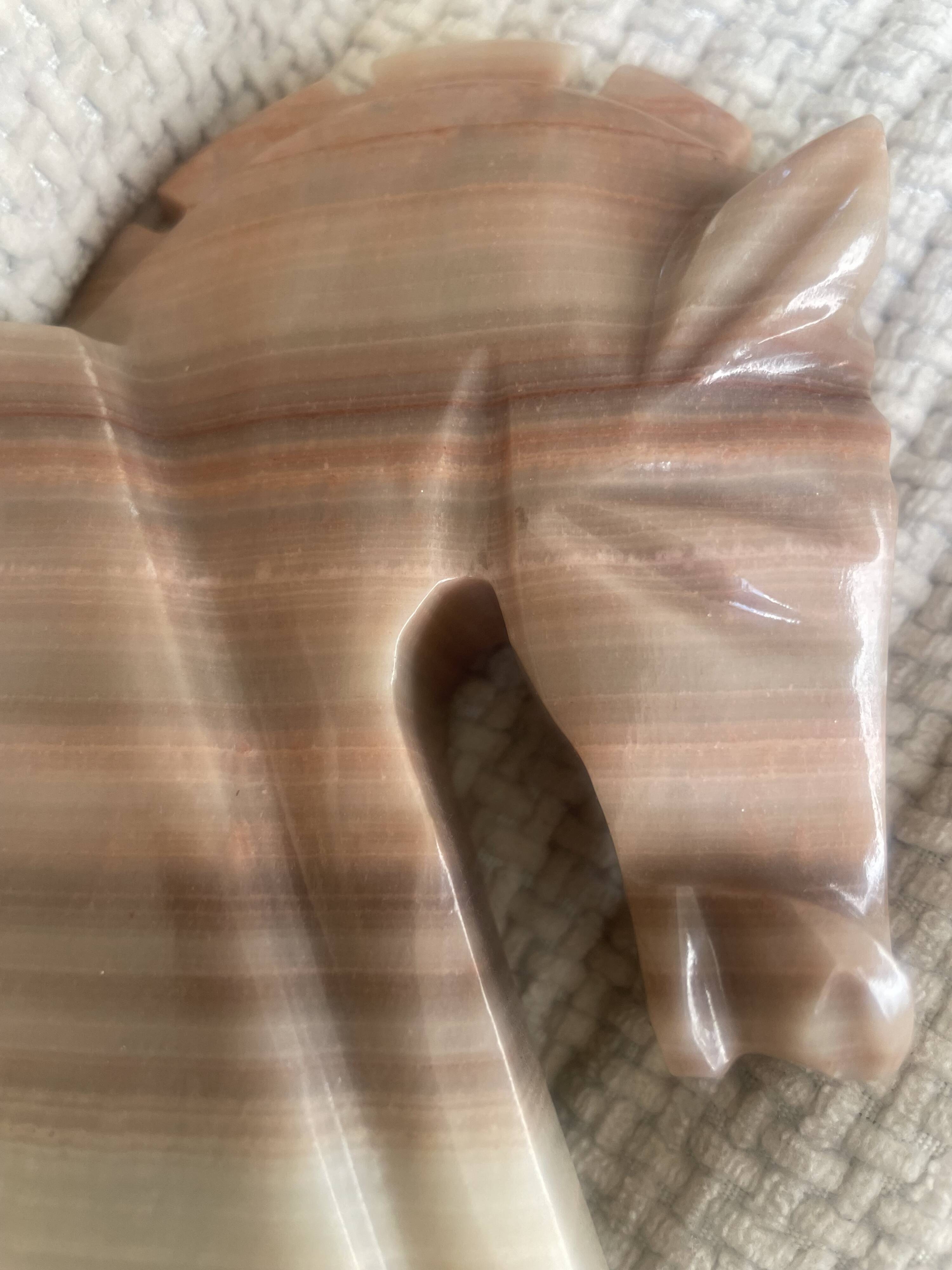 Vintage onyx horse head bookends