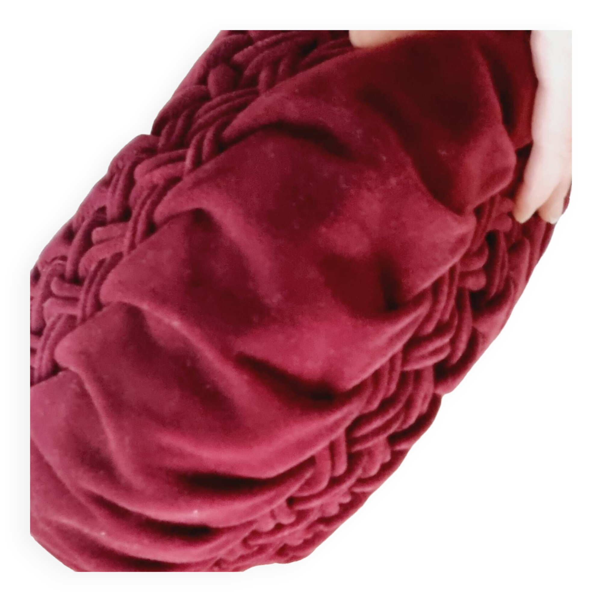 Coussin velour bordeau