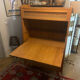 Vintage wooden and rattan secretary