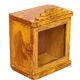 Old art deco wall showcase in original yellow teak