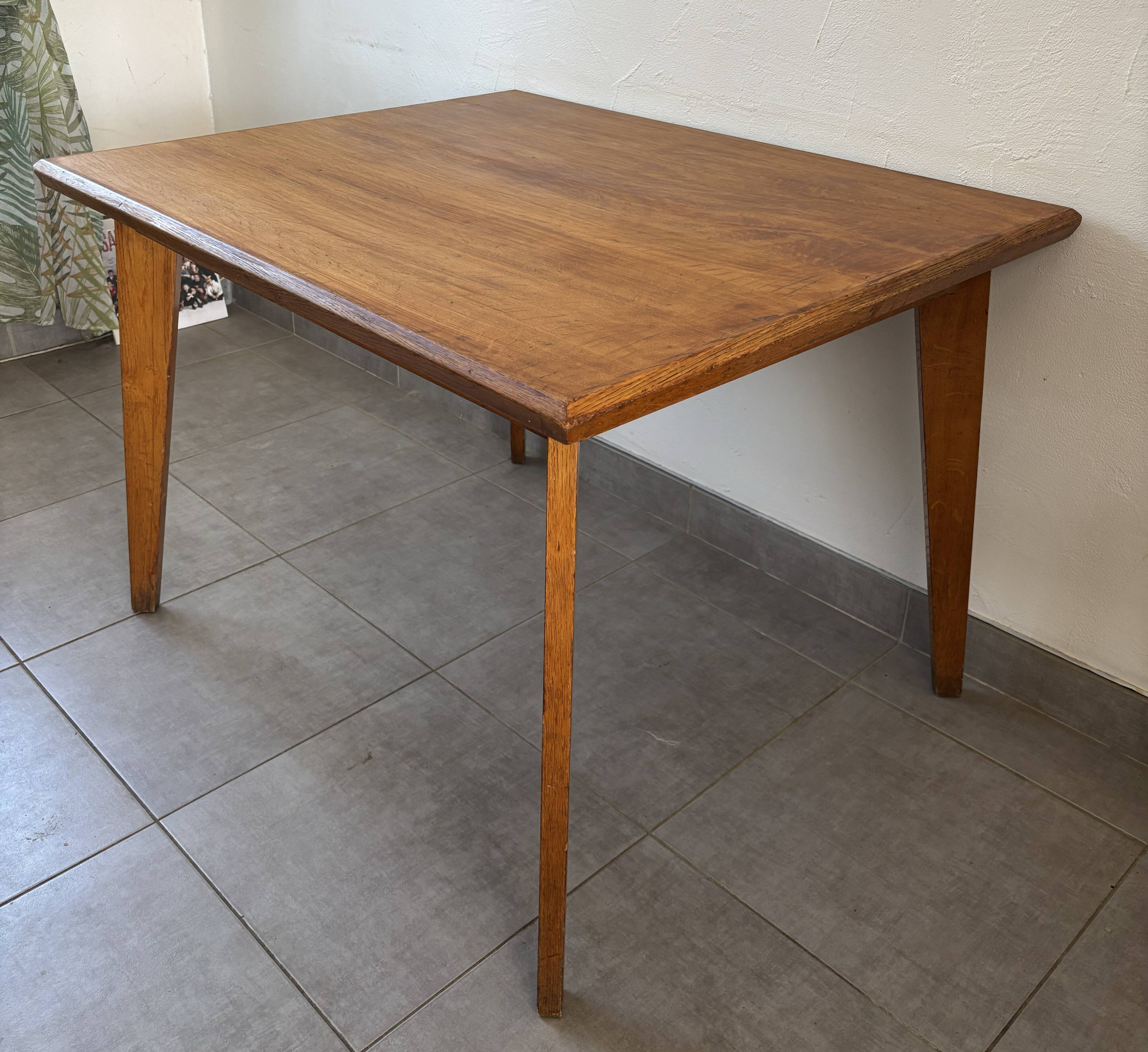 Vintage oak table from the 1950s.